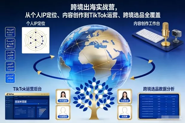 跨境出海实战营，从个人IP定位、内容创作到TikTok运营、跨境选品全覆盖我爱资源网-www.52zy.xyz我爱资源网