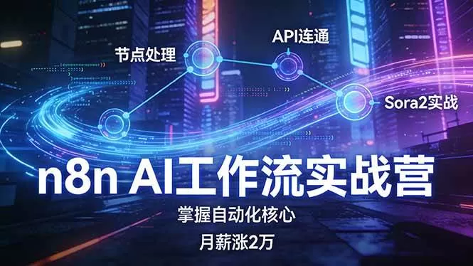 （17458期）n8n AI工作流实战营，节点处理+API连通+Sora2实战，掌握自动化核心月薪涨2万我爱资源网-www.52zy.xyz我爱资源网