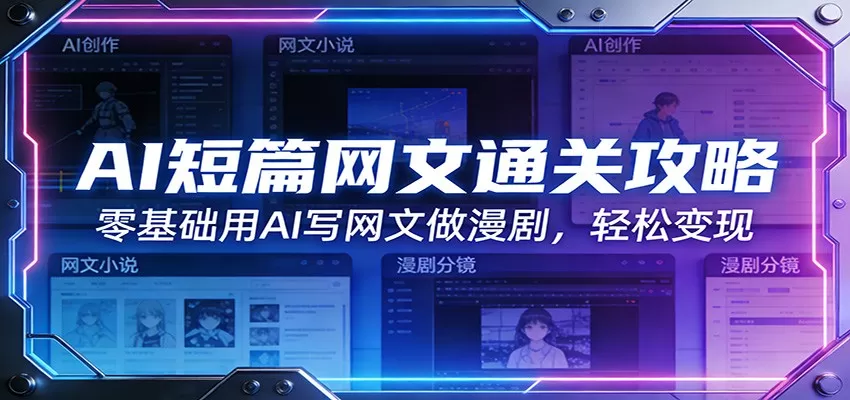 AI短篇网文通关攻略：零基础用AI写网文做漫剧，轻松变现我爱资源网-www.52zy.xyz我爱资源网