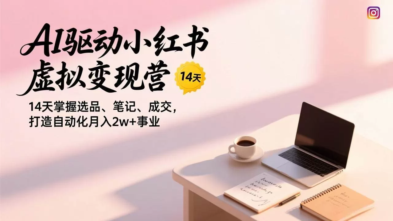 (17204期)AI驱动小红书虚拟变现营,14天掌握选品、笔记、成交,打造自动化月入2w+事业 (17204期)AI驱动小红书虚拟变现营,14天掌握选品、笔记、成交,打造自动化月入2w+事业