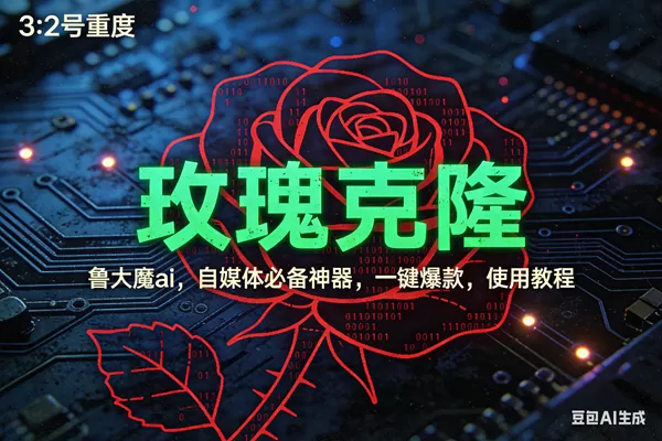 （17206期）玫瑰克隆神器，ai鲁大魔，自媒体必备工具，一键爆款神器，详细教程。我爱资源网-www.52zy.xyz我爱资源网