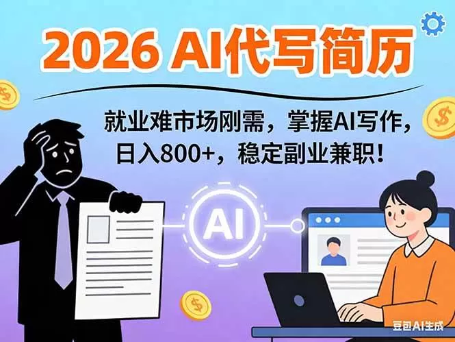（17119期）AI代写简历，超暴利，用万能模板月入1-3万实战教程，2026年市场刚需！我爱资源网-www.52zy.xyz我爱资源网