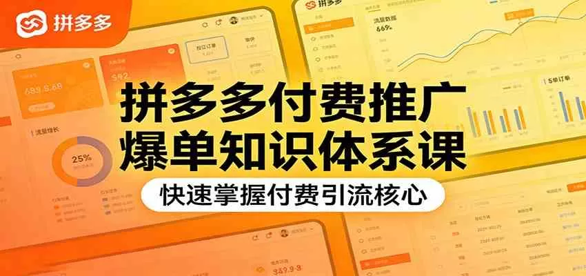 拼多多付费推广爆单知识体系课，快速掌握付费引流核心我爱资源网-www.52zy.xyz我爱资源网