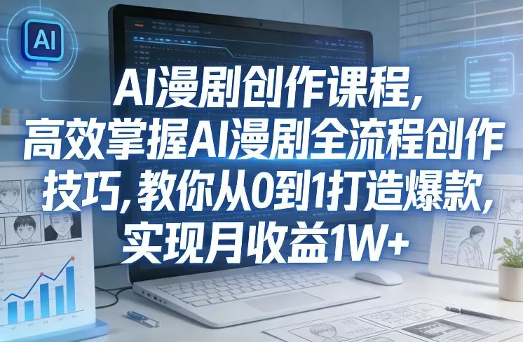 某社群AI漫剧创作课程，高效掌握AI漫剧全流程创作技巧，教你从0到1打造爆款，实现月收益1W+我爱资源网-www.52zy.xyz我爱资源网