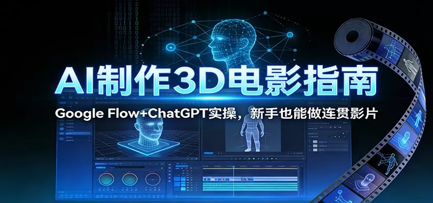 AI制作3D电影指南：Google Flow+ChatGPT实操，新手也能做连贯影片我爱资源网-www.52zy.xyz我爱资源网