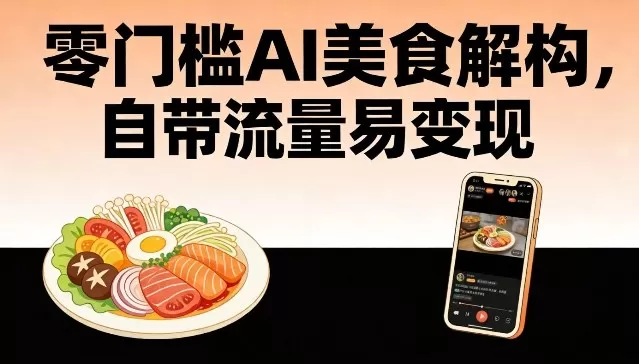零门槛AI美食解构，自带流量易变现我爱资源网-www.52zy.xyz我爱资源网