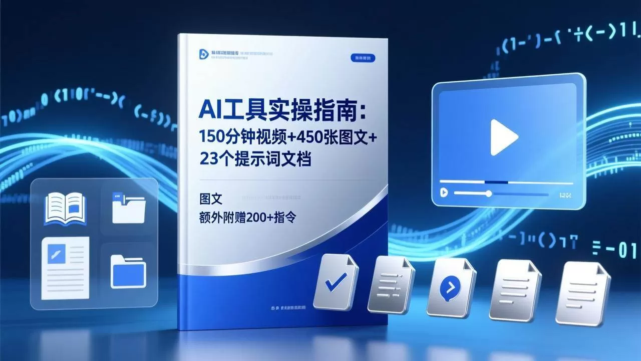 （17504期）AI工具实操指南：150分钟视频+450张图文+23个提示词文档，额外附赠200+指令我爱资源网-www.52zy.xyz我爱资源网