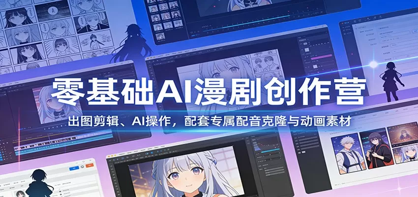零基础AI漫剧创作营：出图剪辑、AI操作，配套专属配音克隆与动画素材我爱资源网-www.52zy.xyz我爱资源网