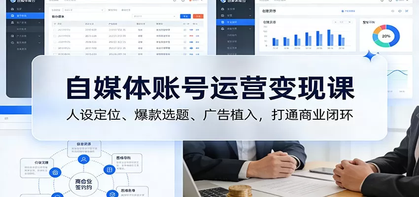 自媒体账号运营变现课:人设定位、爆款选题、广告植入,打通商业闭环 自媒体账号运营变现课:人设定位、爆款选题、广告植入,打通商业闭环