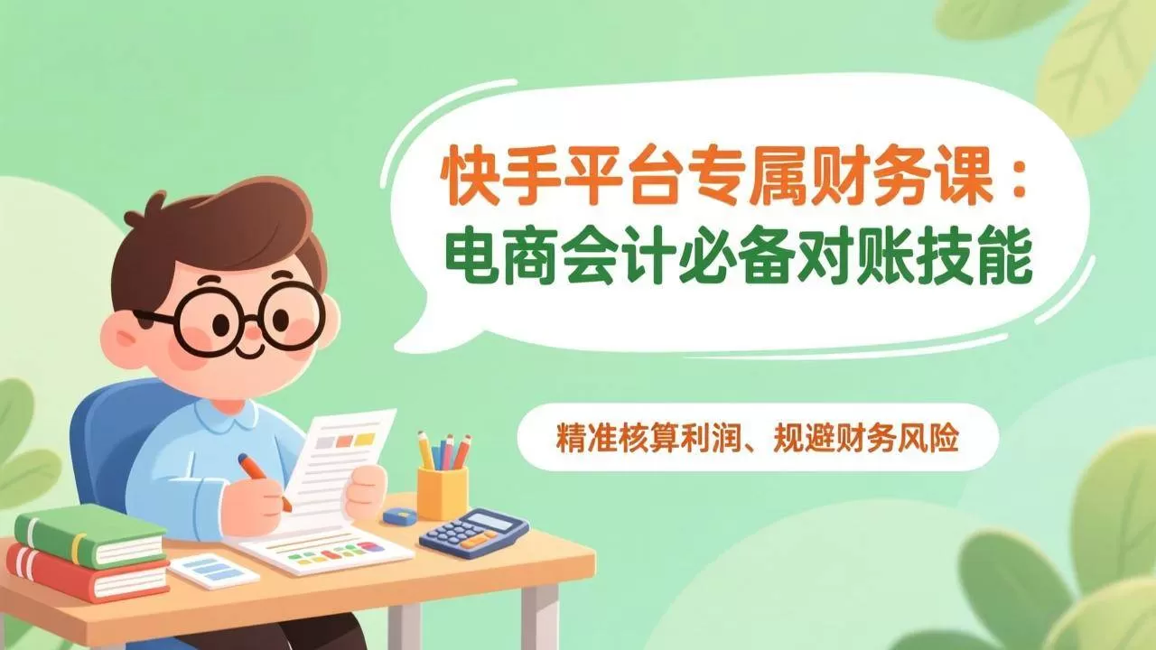 （17167期）快手平台专属财务课：电商会计必备对账技能，精准核算利润、规避财务风险我爱资源网-www.52zy.xyz我爱资源网