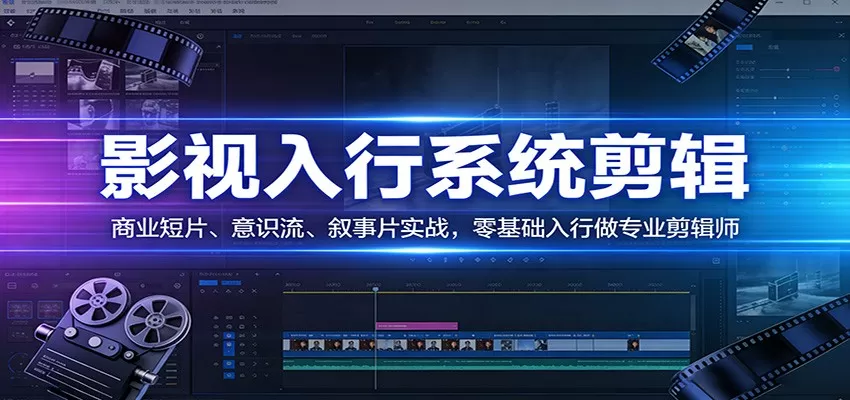 影视系统剪辑，商业短片、意识流、叙事片实战，零基础入行做专业剪辑师我爱资源网-www.52zy.xyz我爱资源网