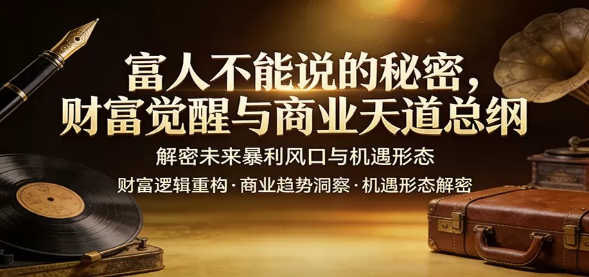 富人不能说的秘密，财富觉醒与商业天道总纲，解密未来暴利风口与机遇形态我爱资源网-www.52zy.xyz我爱资源网