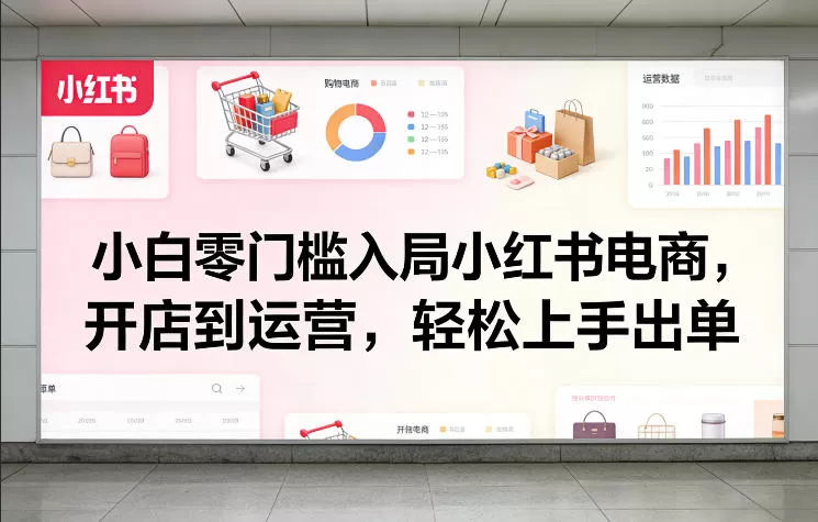 小白零门槛入局小红书电商，开店到运营，轻松上手出单我爱资源网-www.52zy.xyz我爱资源网