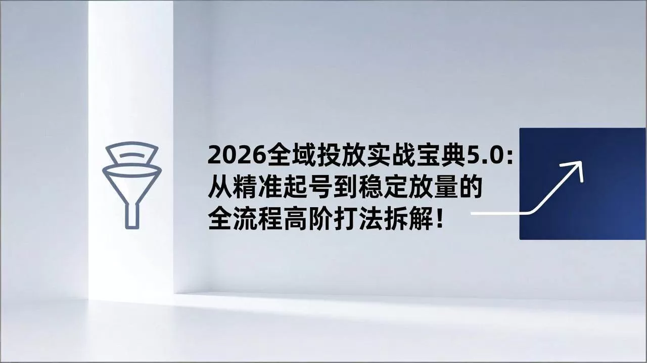 （17156期）2026全域投放实战宝典5.0：从精准起号到稳定放量的全流程高阶打法拆解！我爱资源网-www.52zy.xyz我爱资源网