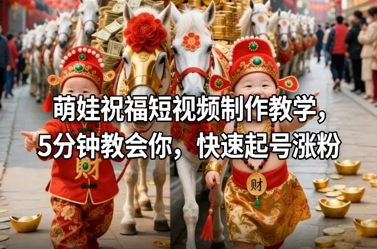 萌娃祝福短视频制作教学，5分钟教会你，快速起号涨粉我爱资源网-www.52zy.xyz我爱资源网
