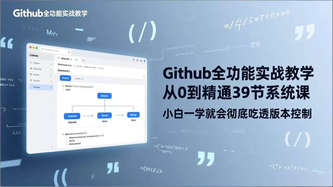 （17501期）GitHub-全功能实战教学，从0到精通39节系统课，小白一学就会彻底吃透版本控制我爱资源网-www.52zy.xyz我爱资源网