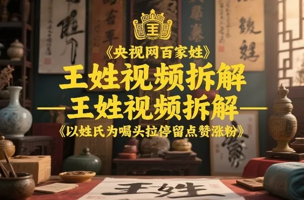 央视网百家姓–王姓视频拆解，以姓氏为噱头拉停留点赞涨粉我爱资源网-www.52zy.xyz我爱资源网