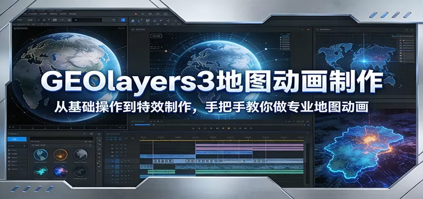 GEOlayers3地图动画制作：从基础操作到特效制作，手把手教你做专业地图动画我爱资源网-www.52zy.xyz我爱资源网