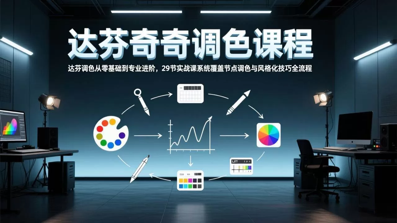 （17484期）达芬奇调色从零基础到专业进阶，29节实战课系统覆盖节点调色与风格化技巧全流程我爱资源网-www.52zy.xyz我爱资源网