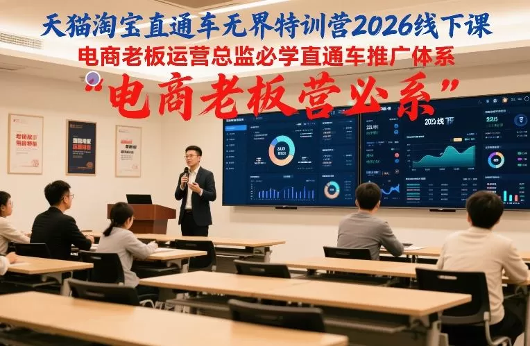 天猫淘宝直通车无界特训营2026线下课，电商老板运营总监必学直通车推广体系我爱资源网-www.52zy.xyz我爱资源网