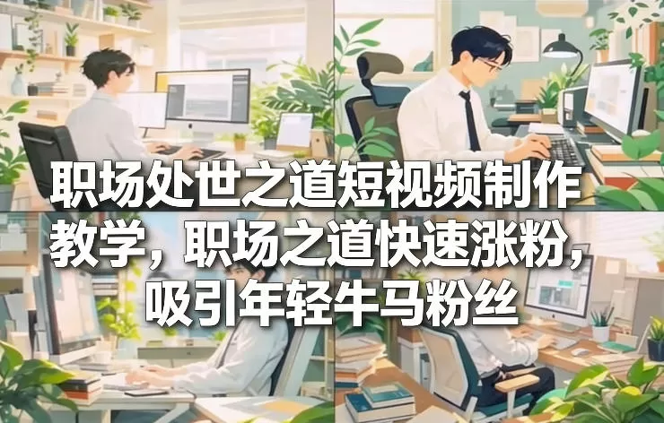 职场处世之道短视频制作教学，职场之道快速涨粉，吸引年轻牛马粉丝我爱资源网-www.52zy.xyz我爱资源网