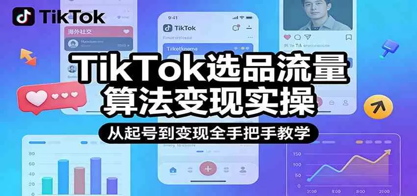 TikTok选品流量算法变现实操，从起号到变现全手把手教学我爱资源网-www.52zy.xyz我爱资源网