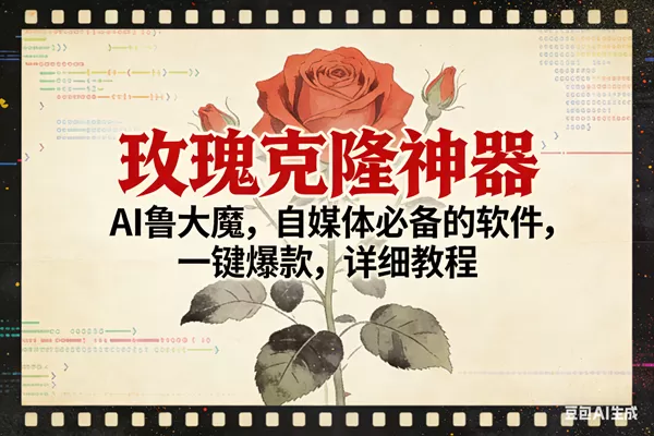 （17000期）玫瑰克隆神器，ai鲁大魔，自媒体必备，一键爆款，详细使用教程我爱资源网-www.52zy.xyz我爱资源网
