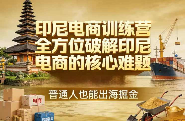 印尼电商训练营，全方位破解印尼电商的核心难题，普通人也能出海掘金我爱资源网-www.52zy.xyz我爱资源网