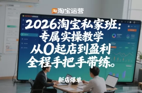 2026淘宝私家班：专属实操教学，从0起店到盈利，全程手把手带练我爱资源网-www.52zy.xyz我爱资源网