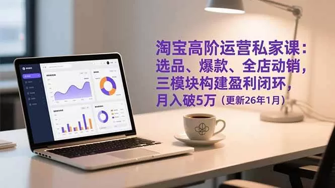 （17080期）淘宝高阶运营私家课：选品、爆款、全店动销，三模块构建盈利闭环，月入破5万（更新26年1月）我爱资源网-www.52zy.xyz我爱资源网