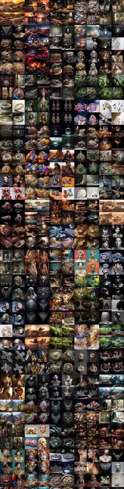 460+专业Midjourney珠宝摄影AI提示词戒指，项链-耳环-手链-宝石等，立即开始创作珠宝艺术