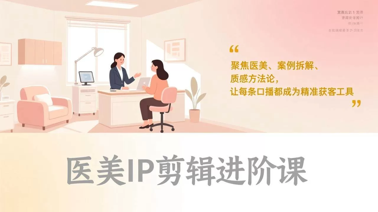 （17303期）医美IP剪辑进阶课，聚焦医美、案例拆解、质感方法论，让每条口播都成为精准获客工具我爱资源网-www.52zy.xyz我爱资源网