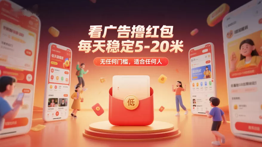 看广告撸红包，每天稳定5-20米，无任何门槛，适合任何人我爱资源网-www.52zy.xyz我爱资源网