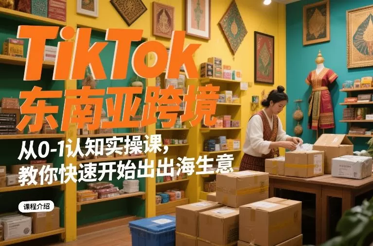TikTok东南亚跨境从0-1认知实操课，教你快速开始出海生意我爱资源网-www.52zy.xyz我爱资源网