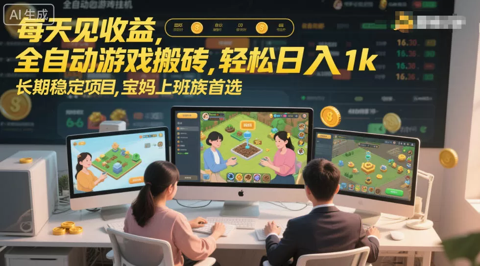 每天见收益,全自动游戏搬砖,轻松日入1k,长期稳定项目,宝妈上班族首选【揭秘】 每天见收益,全自动游戏搬砖,轻松日入1k,长期稳定项目,宝妈上班族首选【揭秘】