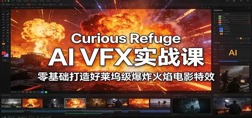 Curious Refuge AI VFX实战课，零基础打造好莱坞级爆炸火焰电影特效我爱资源网-www.52zy.xyz我爱资源网