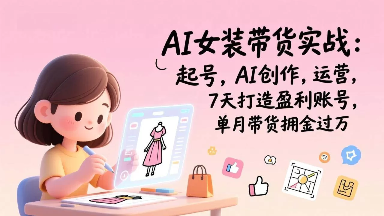 （17117期）AI女装带货实战班（更新）：起号，AI创作，运营，7天打造盈利账号，单月带货佣金过万我爱资源网-www.52zy.xyz我爱资源网