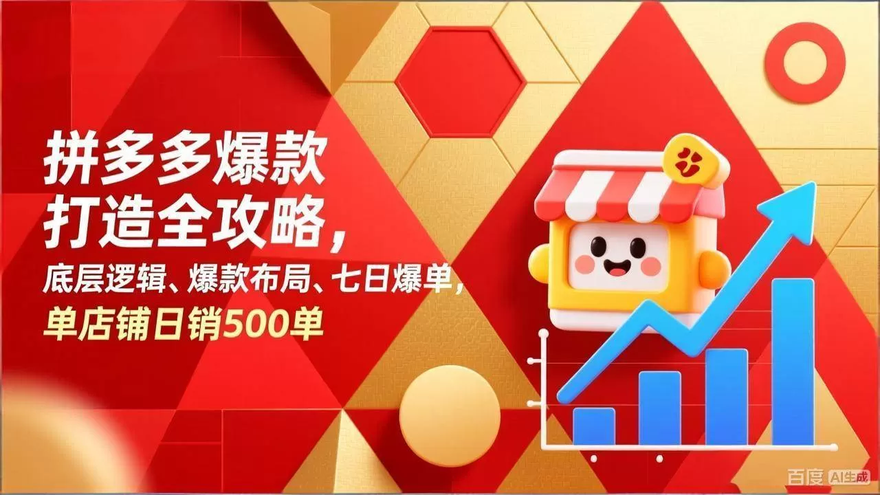 （17346期）拼多多爆款打造全攻略，底层逻辑、爆款布局、七日爆单，单店铺日销500单我爱资源网-www.52zy.xyz我爱资源网