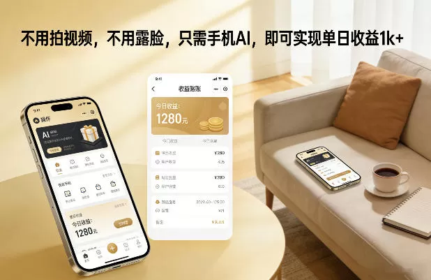 不用拍视频，不用露脸，只需手机AI，即可实现单日收益1k+【揭秘】我爱资源网-www.52zy.xyz我爱资源网