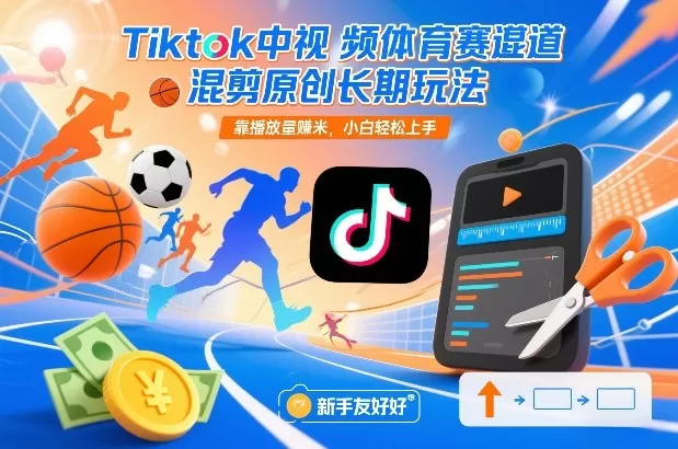Tiktok中视频体育赛道混剪原创长期玩法，靠播放量賺米，小白轻松上手我爱资源网-www.52zy.xyz我爱资源网