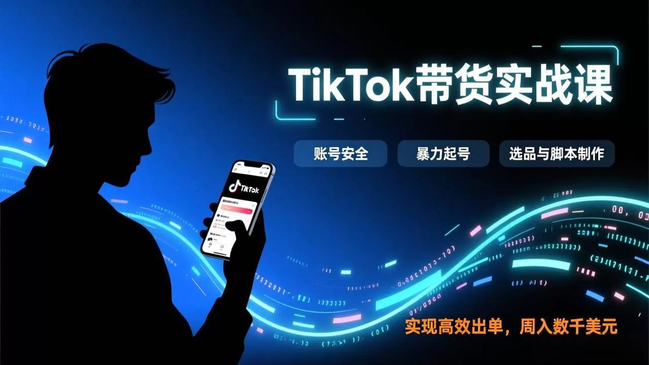 （17278期）TikTok带货实战课，涵盖账号安全、暴力起号、选品与脚本制作，实现高效出单，周入数千美元我爱资源网-www.52zy.xyz我爱资源网