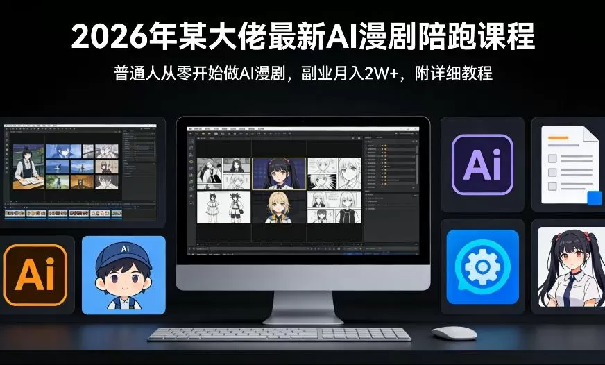 26年某大佬最新Ai漫剧陪跑课程,普通人从零开始做AI漫剧,副业月入2W+ 26年某大佬最新Ai漫剧陪跑课程,普通人从零开始做AI漫剧,副业月入2W+