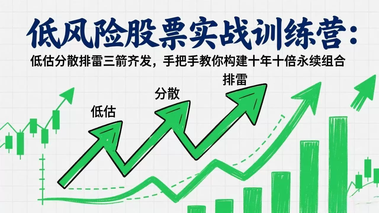 （17487期）低风险股票实战训练营：低估分散排雷三箭齐发，手把手教你构建十年十倍永续组合我爱资源网-www.52zy.xyz我爱资源网