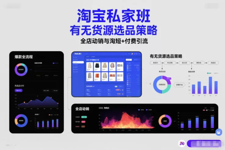淘宝私家班，有无货源选品策略，高成功率爆款全流程打法，全店动销与淘短+付费引流（更新2026）我爱资源网-www.52zy.xyz我爱资源网
