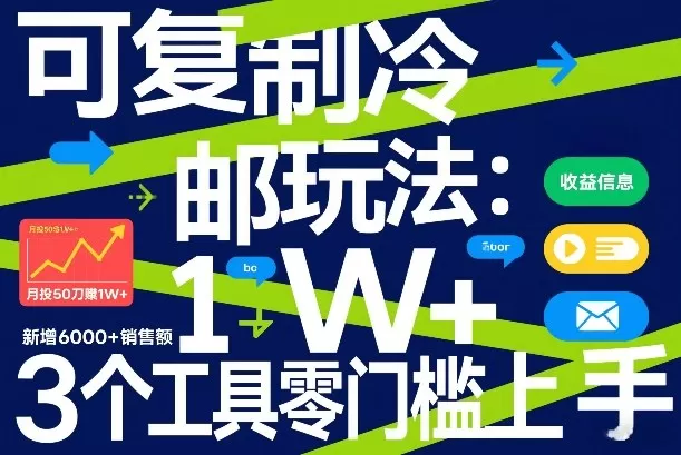 可复制冷邮件玩法：月投50刀賺1W+，新增6000+销售额，3个工具零门槛上手我爱资源网-www.52zy.xyz我爱资源网