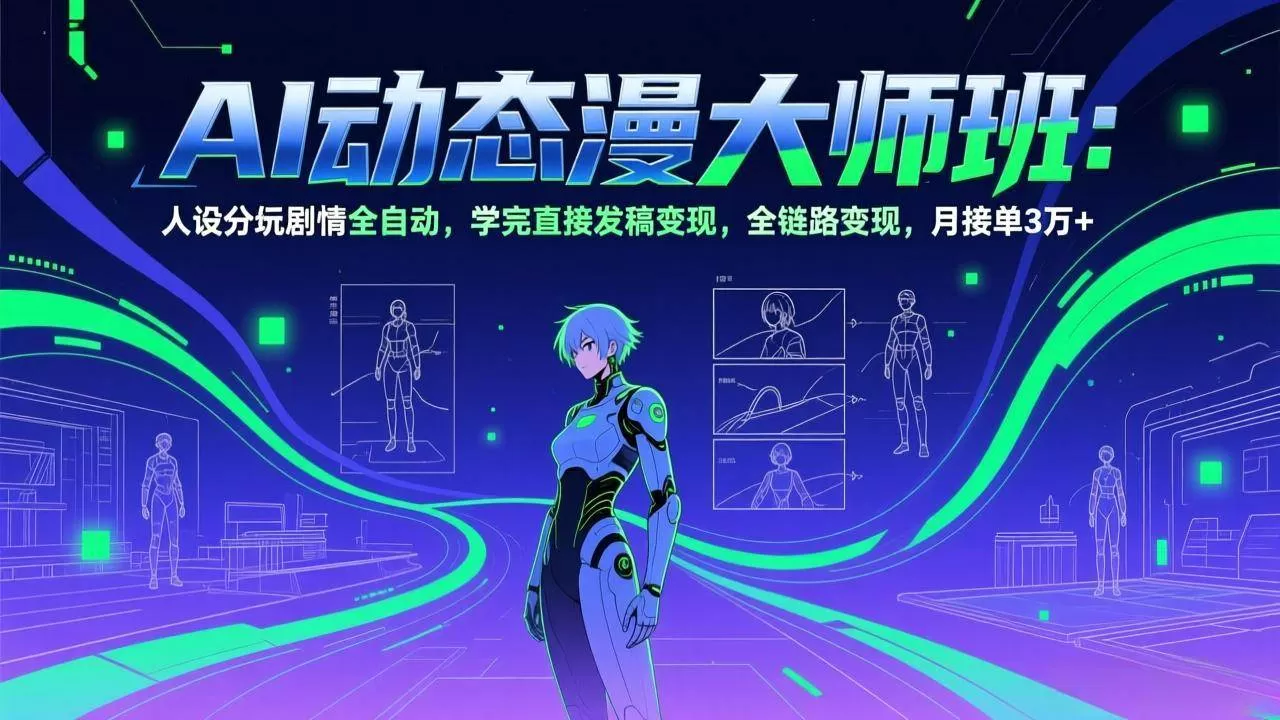 （17402期）AI动态漫剧大师班：人设分镜剧情全自动，学完直接发稿变现，全链路变现，月接单3万+我爱资源网-www.52zy.xyz我爱资源网