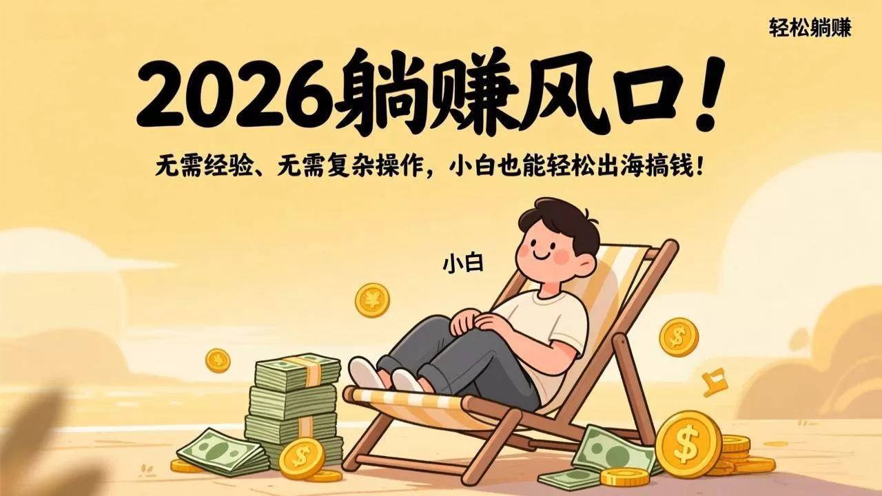 （17436期）2026躺赚风口！无需经验、无需复杂操作，小白也能轻松出海搞钱！我爱资源网-www.52zy.xyz我爱资源网