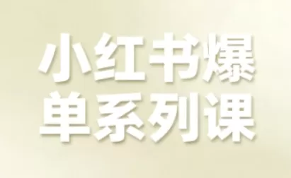 小红书爆单系列课，聚焦小红书电商全链路增长（更新）我爱资源网-www.52zy.xyz我爱资源网